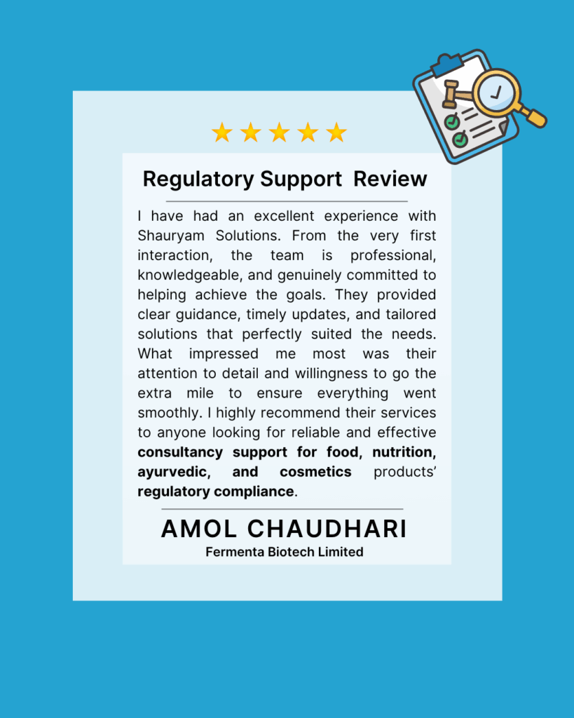 Regulatory_support_Review_Amol Chaudhari_shauryamsolutions