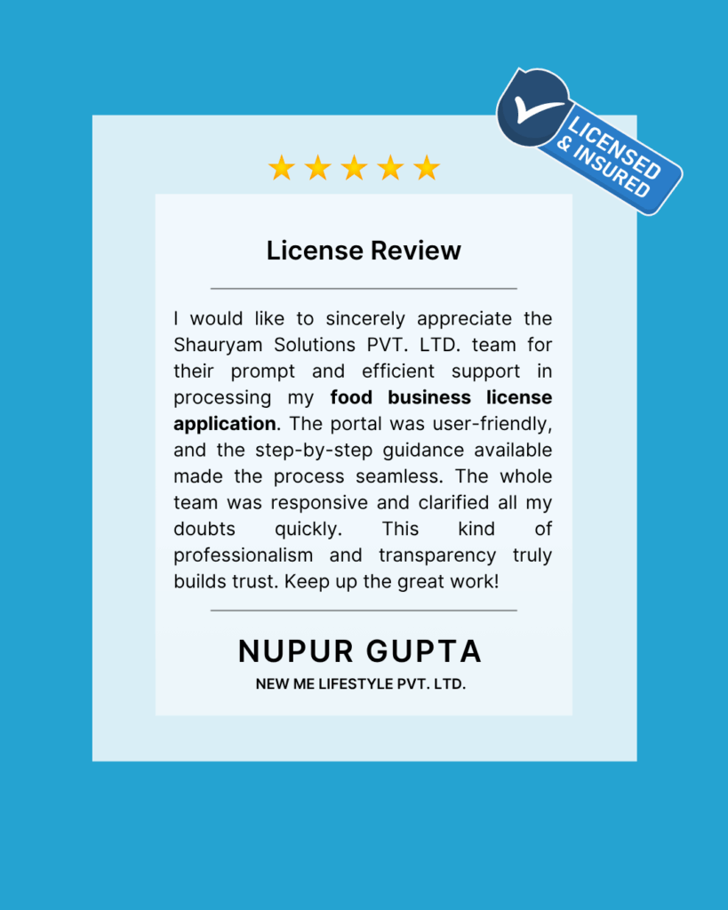 food_license_Support Review_NUPUR GUPTA_shauryamsolutions